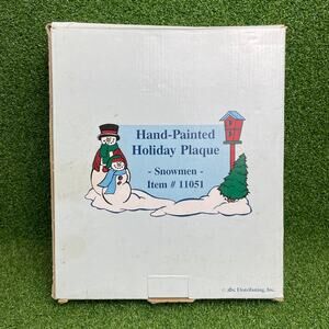 Vintage Snowmen Winter Welcome Hand-Painted Holiday Plaque